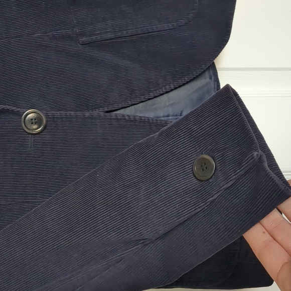 Navy corduroy blazer jacket - Picture 2 of 7